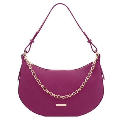 TL142227 Laura Leather Shoulder Bag for Women in Plum by Tuscany Leather