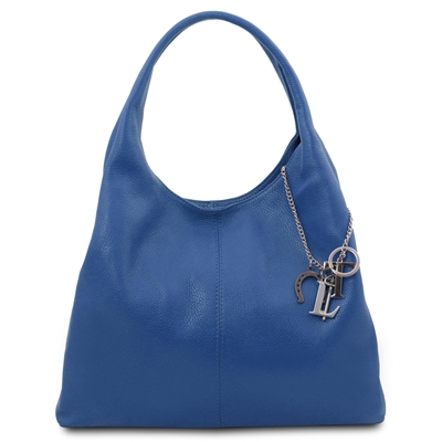 TL142264 Keyluck Soft Leather Shoulder Bag for Women - Blue by Tuscany Leather