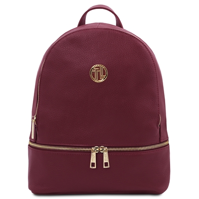 TL142280 Soft Leather Backpack - Bordeaux by Tuscany Leather