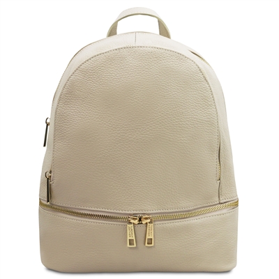 TL142280 Soft Leather Backpack - Beige by Tuscany Leather