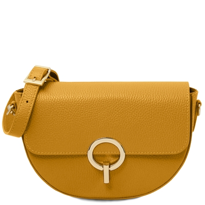 Astrea Leather Shoulder Bag for Women - Mustard by Tuscany Leather