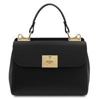 TL141728 Armonia Leather Handbag - Black by Tuscany Leather