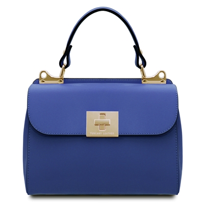 TL141728 Armonia Leather Handbag - Blue by Tuscany Leather