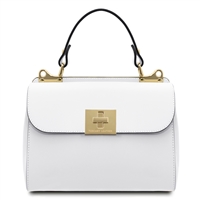TL141728 Armonia Leather Handbag - White by Tuscany Leather