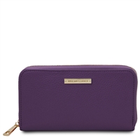 TL142318 Eris Leather Wallet for Women in Purple by Tuscany Leather
