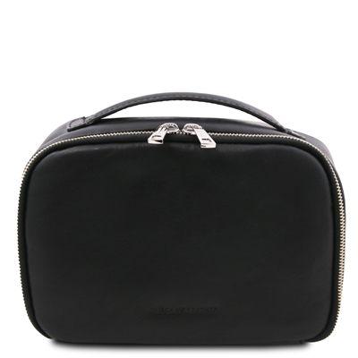 Marvin Leather Toiletry Bag - Black by Tuscany Leather
