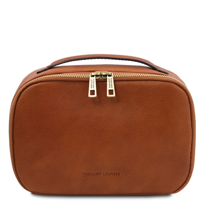 Marvin Leather Toiletry Bag - Natural by Tuscany Leather