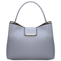 Clio Leather Bucket Bag in Light Blue by Tuscany Leather