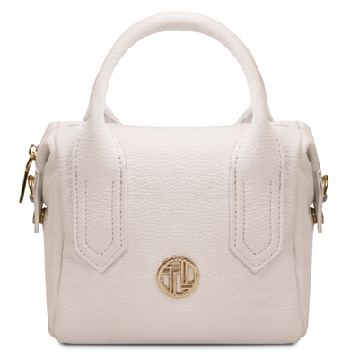 Jade White Leather Tote Bag by Tuscany Leather