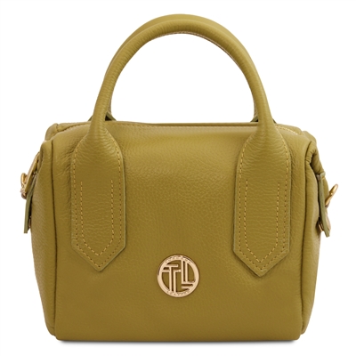 Jade Leather Tote Bag - Green by Tuscany Leather