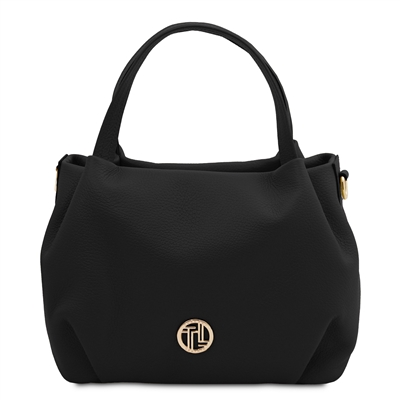 TL142372 Nora Soft Leather Handbag - Black by Tuscany Leather