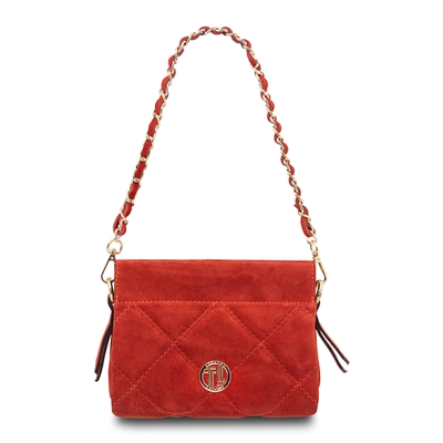 Eloise Leather Shoulder Bag - Red by Tuscany Leather