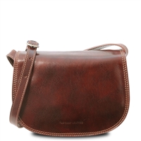 Isabella Brown Leather Shoulder Bag for Women by Tuscany Leather