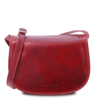 Isabella Red Leather Shoulder Bag for Women by Tuscany Leather