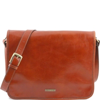 TL141254 Leather Messenger Bag for Men - Honey by Tuscany Leather