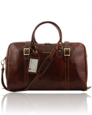 TL1014 Berlin Small Leather Duffle Bag Brown by Tuscany Leather