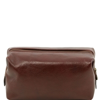 TL141220 Smarty Leather Toiletry Bag for Men - Brown by Tuscany Leather