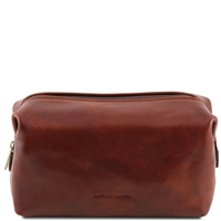 TL141219 Smarty Large Leather Toiletry Bag for Men - Brown by Tuscany Leather