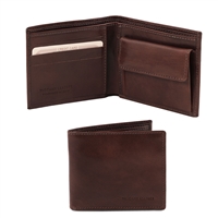 TL140761 Leather Wallet for Men - Dark Brown by Tuscany Leather
