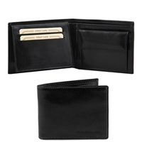 TL140763 Leather Wallet for Men - Black by Tuscany Leather