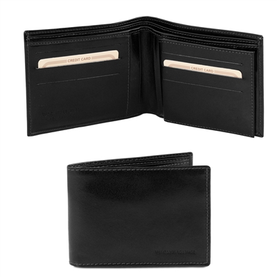 TL140817 Leather Wallet for Men - Black by Tuscany Leather