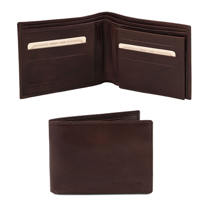 TL140817 Leather Wallet for Men - Dark Brown by Tuscany Leather