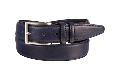 Leonardo Leather Belt for Men - Navy