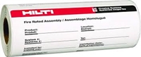 Hilti Firestop Adhesive Labels Roll of 100