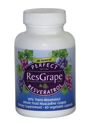 Perfect ResGrape Resveratrol and Organic Muscadine Grape 60 Vegetable Capsules