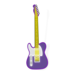 Oversized Guitar LED Neon - Purple