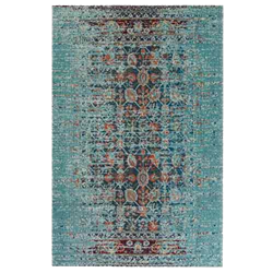 Distressed Oriental Blue Rug 8' x 11'