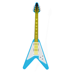 Oversized Guitar LED Neon - Blue