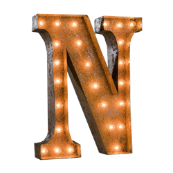 Vintage Marquee Letter - N
