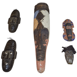 Set of (5) African Masks