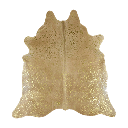 Cowhide Rug with Gold Flecks