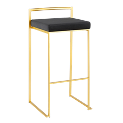 Black Velvet - Gold Bar Stool