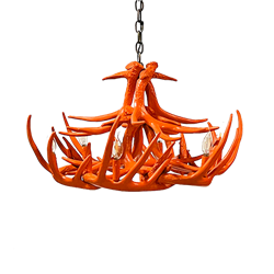 Antler Chandelier - Orange