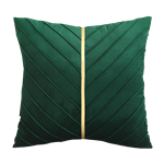 Green Velvet Pillow with Gold Stripe