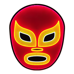Luchador Yellow & Red LED Neon