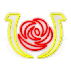 Rose with Horseshoe LED Neon