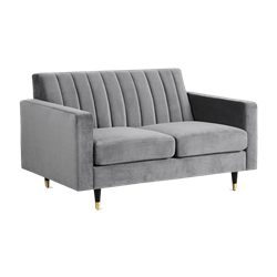 Grey Velvet Loveseat