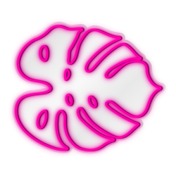 Palm Leaf 4' - Pink LED Neon