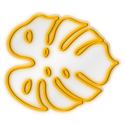 Palm Leaf 4' - Yellow LED Neon