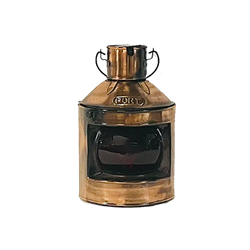 Bronze Ship Lantern - Red Globe