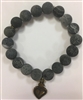 Sacred Heart Gray Beaded Bracelet