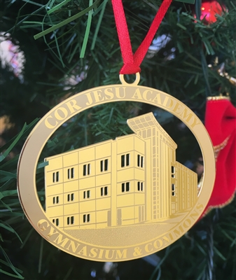 Gym and Commons Brass Christmas Ornament