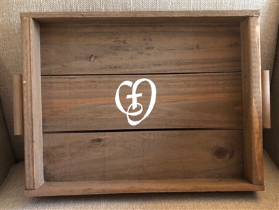 Wooden Tray with CJ Heart Logo