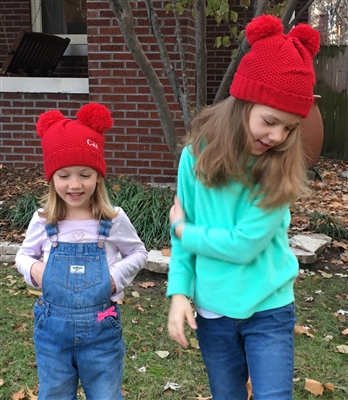 Youth Double Pom Beanie Hat