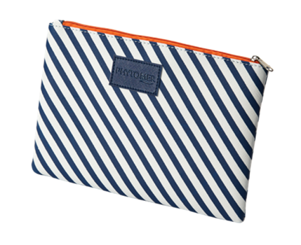 Striped Cosmetic Pouch