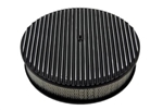 Image of 1967 - 1992 Firebird Air Cleaner Assembly, Round Open Element, BLACK ALUMINIUM FULL FINNED